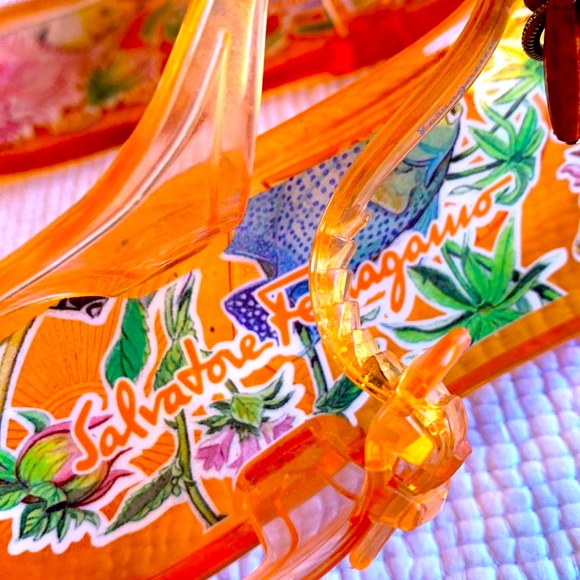 Salvatore Ferragamo Soft Jelly Coral Sandals - Picture 14 of 16